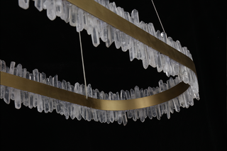 47 Inch Linear Chandelier Modern Quartz Crystal Chandelier for Dining Room