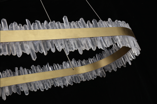 47 Inch Linear Chandelier Modern Quartz Crystal Chandelier for Dining Room