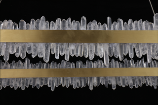 47 Inch Linear Chandelier Modern Quartz Crystal Chandelier for Dining Room