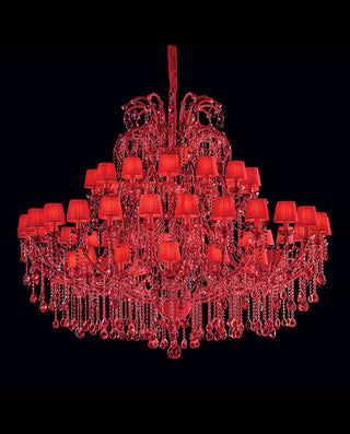 56 Lights Large Red Chandelier Crystal Lighting  83" W 71"H