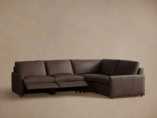 Kipton Slim Arm Leather Four-Piece Motion Sectional
