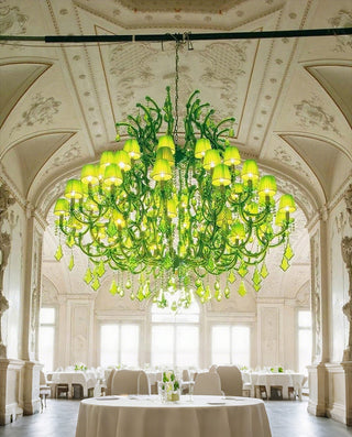 49 Lights Large Green Chandelier Lighting  75" W 67"H
