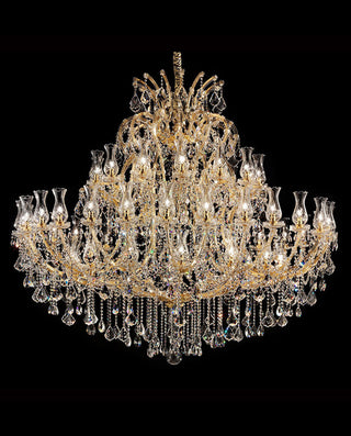 56 Lights Large Chandelier with Glass Shades 83"W  77"H