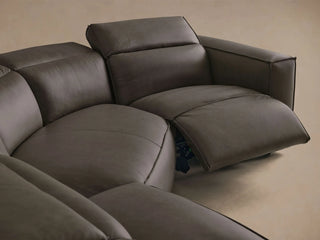 Coburn Motion Leather Four-Piece Corner Wedge Sectional