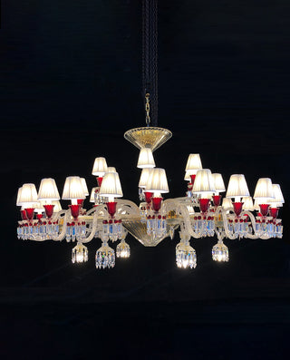 Customize Paris Baccarat Chandelier Clear & Red Crystal Chandelier with 36 Lampshades