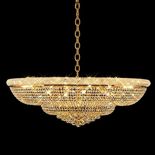 Big Foyer Chandelier Lighting in Gold 47"W 63"H