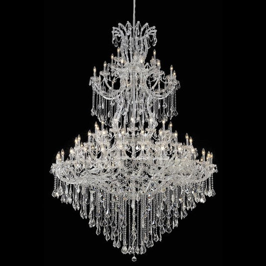 72X96 Inch Extra High Ceiling Chandelier Elegant Large Foyer Crystal Chandelier