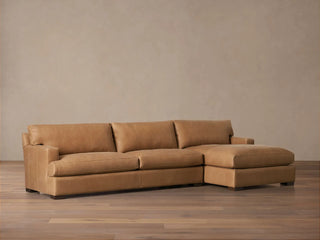Signature Dune Leather Two Piece Chaise Sectional