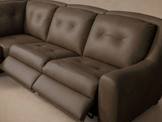 Perry Leather Six-Piece Motion Chaise Sectional