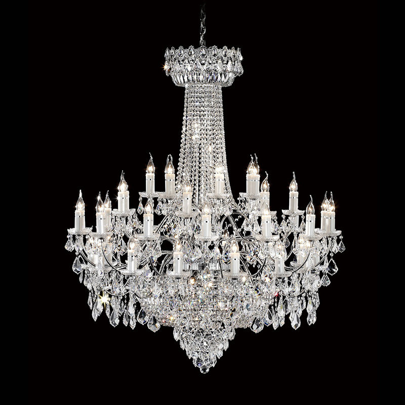 47 Inch Foyer Chandelier Lighting Elegant Big Chrome Chandelier