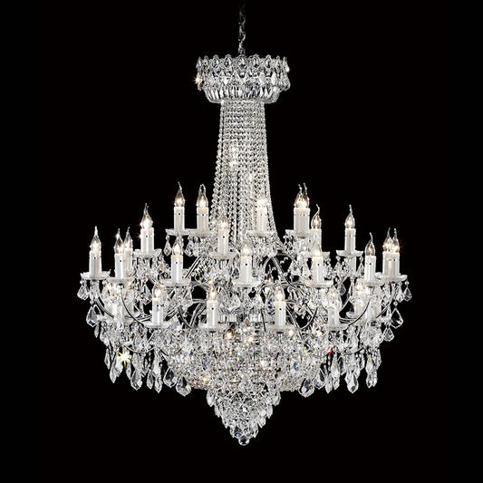 47 Inch Foyer Chandelier Lighting Elegant Big Chrome Chandelier