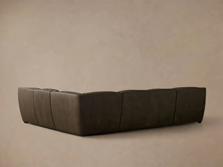 Perry Leather Six-Piece Motion Chaise Sectional