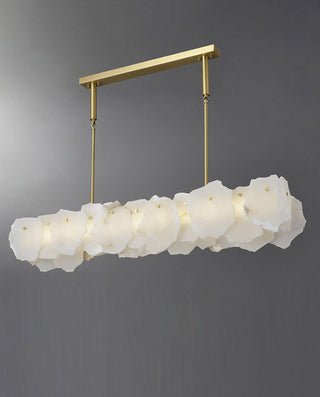 40''/ 48'' Linear Modern Alabaster Chandelier Lighting for Dining Room