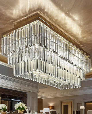 55'' Long Rectangle Glass Chandelier for Dining Room 18"W 20"H