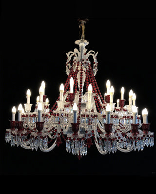 Customize 40 Lights Replica Zenith Chandelier Clear & Red Baccarat Crystal Lighting