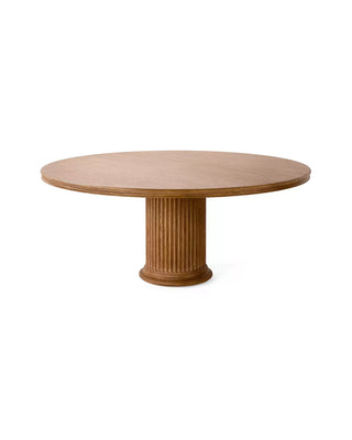 Collins Fluted Round Pedestal Dining Table, 60" or 72" Oak