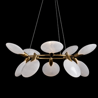 Modern Hand-Blown Glass Round LED Chandelier