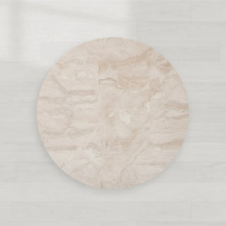 Danny Round Marble Top Coffee Table Oak Wood Base Cocktail Table Living Room Center Tea Table