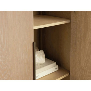 Caden Walnut Wood Door Tall Storage Cabinet