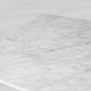 Saint Germain Marble Top Coffee Table: Oak Wood Dauphine Base Living Room Cocktail & Center Tea Table