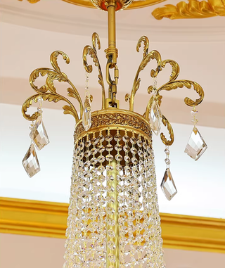 51X71 Inch Big French Empire Brass Crystal Chandelier for Foyer
