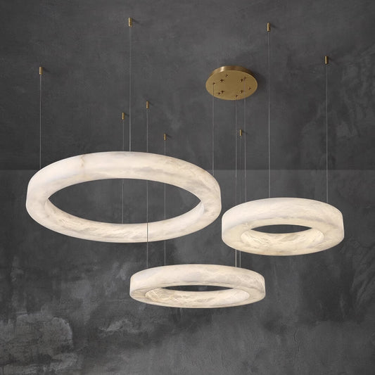 24''/ 31.5''/ 40'' Single Ring Modern Alabaster Chandelier Lighting