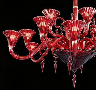 High Quality 18 Lights Replica Mille Nunits Baccarat Chandelier Red Crystal Lighting