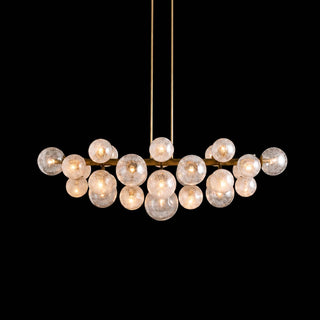 Mandoza Brass Mango Wood Chandelier - Modern Boho Pendant Light for Dining Room & Foyer