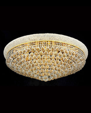 36'' Round Crystal Ceiling Light Empire Flush Mounted Crystal Chandelier
