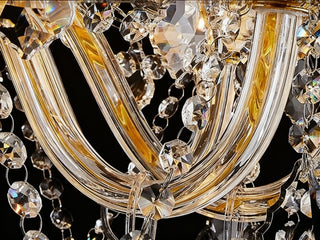 54 Lights Big Crystal Chandelier in Gold Frame 73"W 94"H