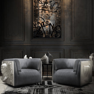 Luxury Versailles Style Armchair with Carved Wooden Frame & Upholstered Design