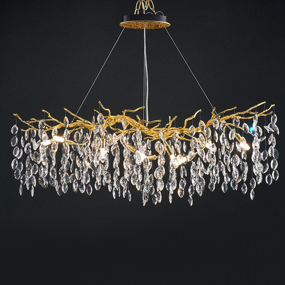 48-72 Inch Linear Chandelier Gold Tree Branch Chandelier for Dining Room