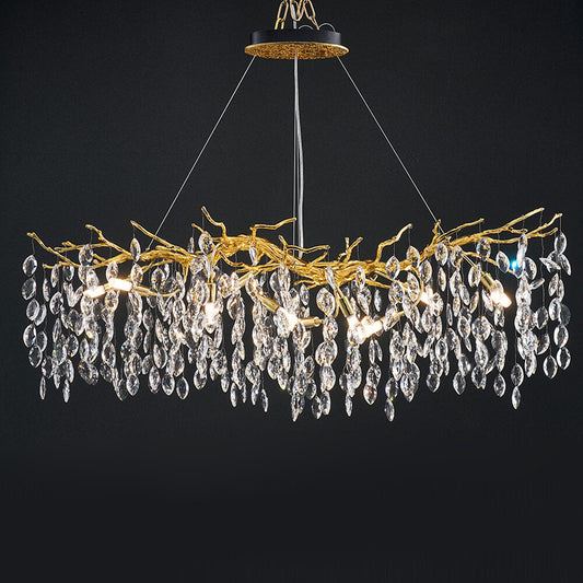 48-72 Inch Linear Chandelier Gold Tree Branch Chandelier for Dining Room