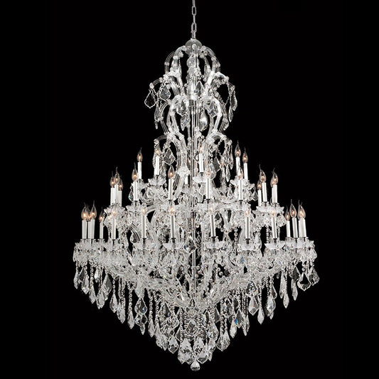 59X85 Inch Tall Chandelier for High Ceiling Foyers 48 Lights Chrome Elegant Crystal Lighting