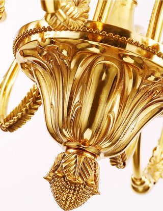 6 Lights Baroque Style Chandelier Small French Brass Chandelier