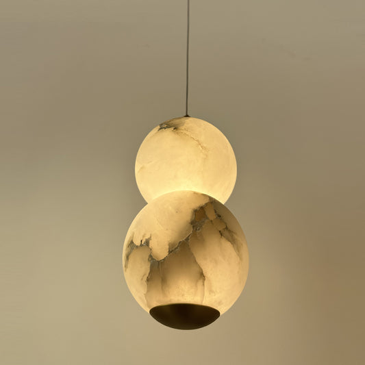 Two Globes 5 Inch Modern Alabaster Pendant Light