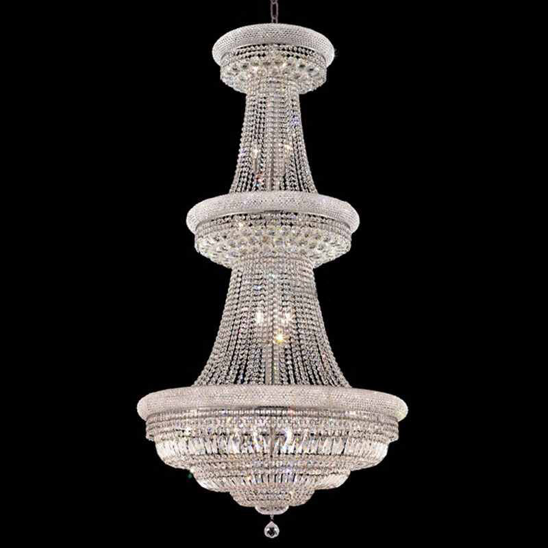 36X69 Inch 32 Lights French Basket K9 Crystal Chandelier Lighting