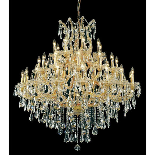 37 Lights Maria Theresa Chandelier 44 Inch Elegant Gold Crystal Lighting