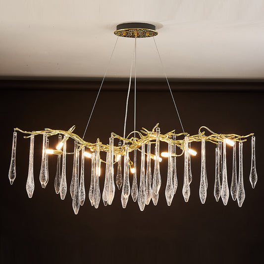 48-72 Inch Linear Chandelier Modern Glass Drop Chandelier