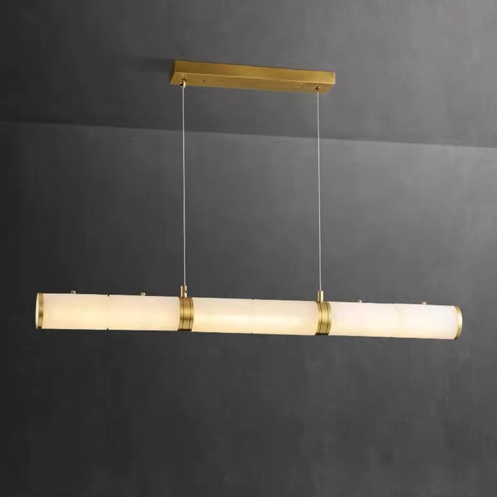 40''/ 48''/ 55'' Linear Chandelier Modern Alabaster Chandelier Lighting for Kitchen Island