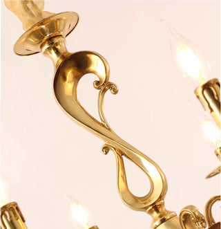25X24 Inch 6 Light Elegant Antique Brass and Crystal Chandelier Light for Bedroom