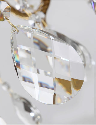 27X30 Inch 6 Lights Small Traditional Brass and Crystal Chandelier for Kitchen