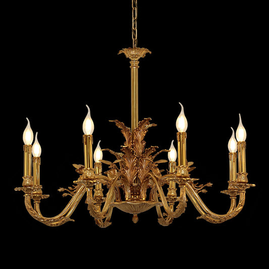 31X24 Inch 8 Lights European French Copper Chandelier Light for Bedroom/ Living Room