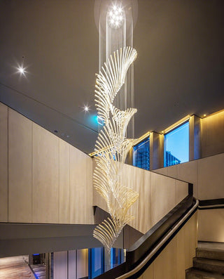 Europe Modern Long Glass Chandelier 39"W 18"H