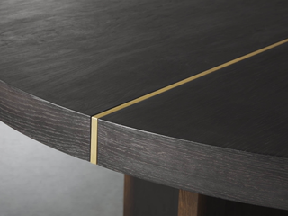 Mihaela Oak Round Dining Table (Wine Barrel Finish)