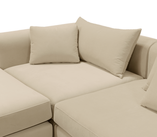 Luxury Modular Sofa with Karst-Inspired Sculptural Design & Polished Brass Frame