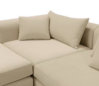 Luxury Modular Sofa with Karst-Inspired Sculptural Design & Polished Brass Frame