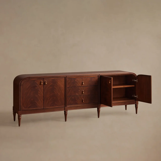 Frances Vintage Figured Mahogany Wood Sideboard