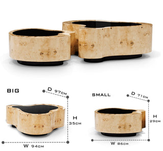 Luxury Hammered Brass Coffee Table with Wave Sculptural Design & Artisan Craftsmanship