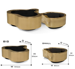Luxury Hammered Brass Coffee Table with Wave Sculptural Design & Artisan Craftsmanship